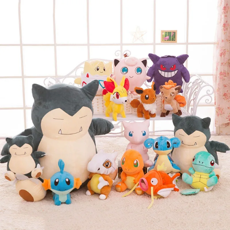 30 см Плюшевые игрушки Gengar Snorlax Lapras Игрушечные лошадки спальный Подушки Детские куклы для детей на день рождения Обувь для мальчиков Обувь для девочек Подарки Пикачу аниме