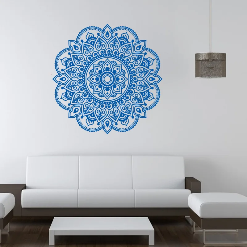 Йога мандала мехенди стены стикеры s спальня гостиная украшения черный цветок