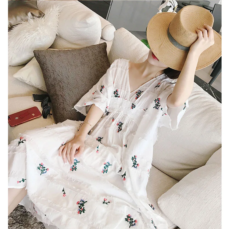 Vestidos Mujer Rushed Zanzea бесплатная доставка лето 2020 хлопковое и вышитое Цветочное платье