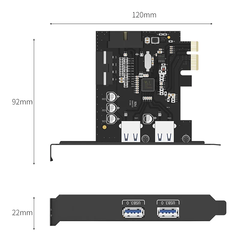 2 Порты USB 3 0 PCIe карты расширения внешних и 1 внутренний 19Pin заголовок для PCI-E x1/x4/x8/x16