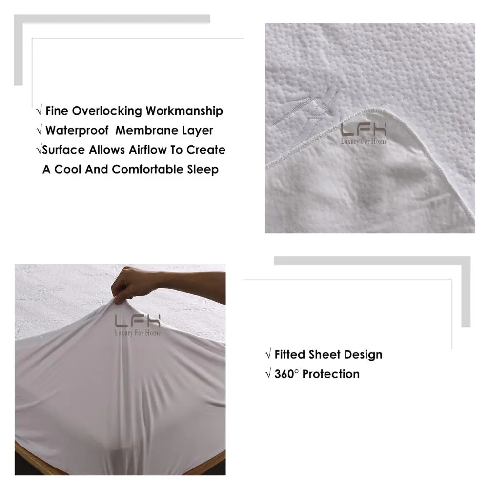 LFH бамбуковый жаккардовый водонепроницаемый матрац подкладка чехол для матраса