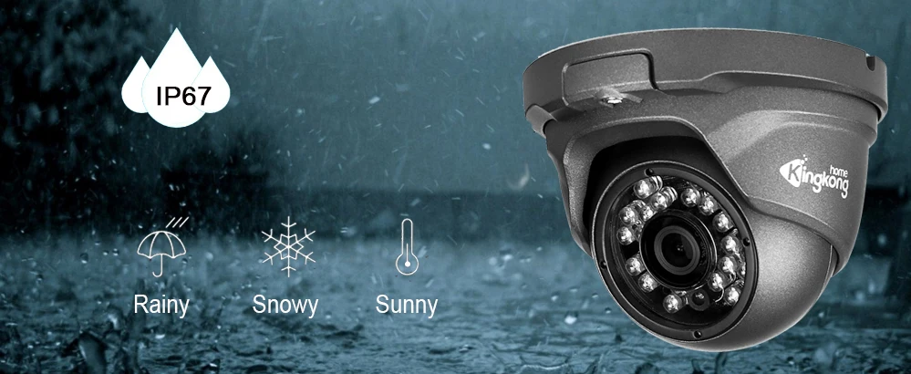 Kingkonghome IP Camera 48V POE Metal 1080P ONVIF Network Security Camera CCTV P2P Motion Detection Waterproof Outdoor IP Cam