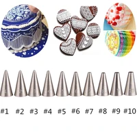10pcs icing nozzles piping cream decorating tips set pastry stainless steel cake tools bakeware