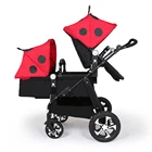 Двойная детская Автомобильная крутая версия Сидящая и Лежащая тележка складные зонты тележки двойная детская коляска