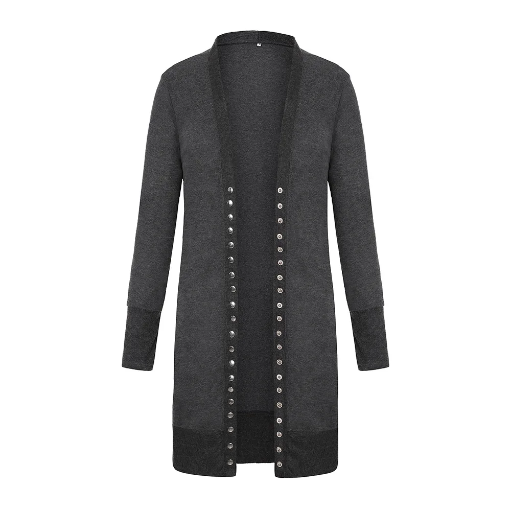 Женское длинное пальто с v-образным вырезом осеннее в европейском стиле широкой