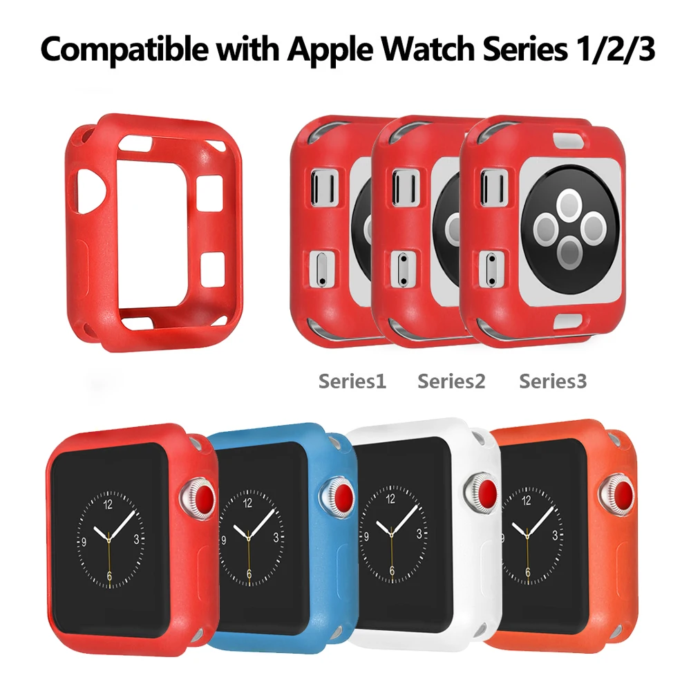 Musen применимо к Apple Watch 3 2 1 Новый мягкий силиконовый Бампер Защитный чехол 42 мм 38