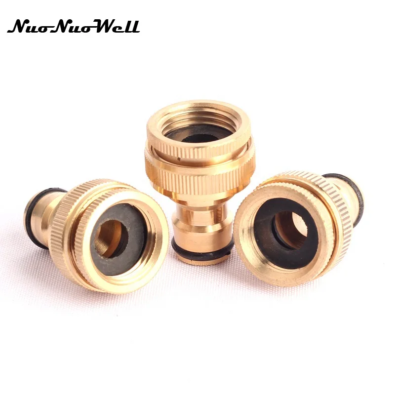 1 шт. NuoNuoWell 1/2 &quot3/4&quot резьба быстрый соединитель 100% латунь кран адаптер для полива