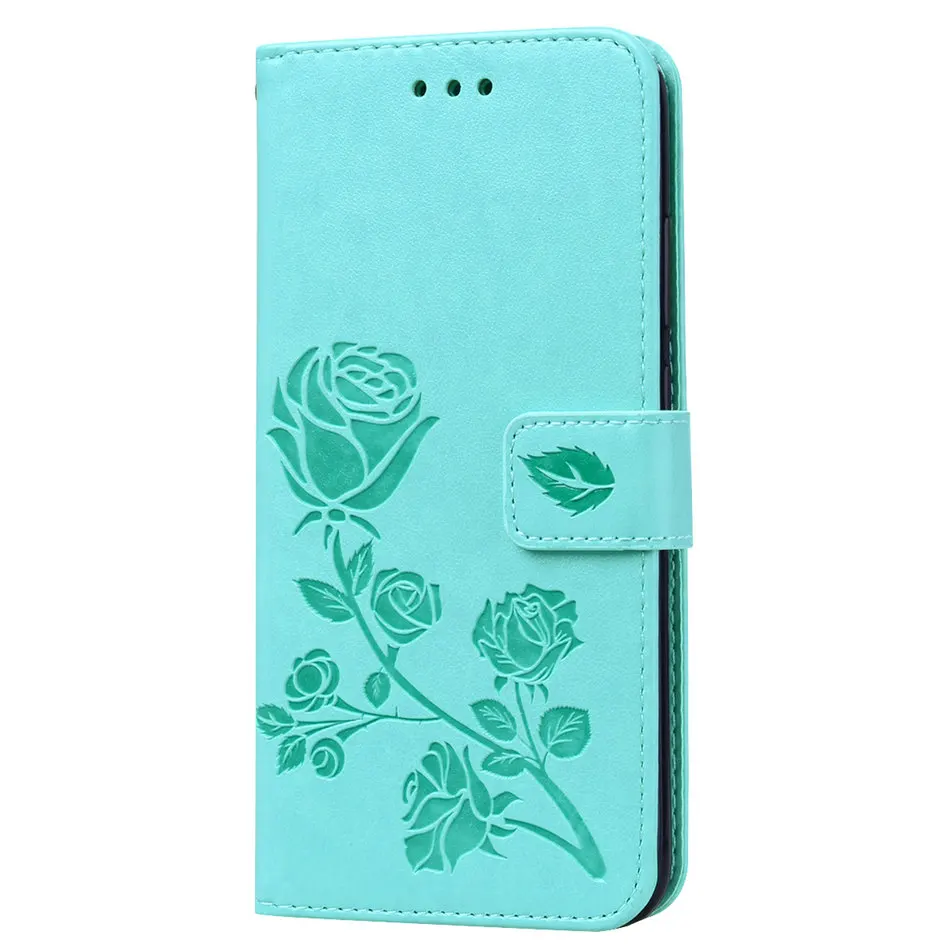Роскошный чехол с цветком розы для huawei P20 Lite mate 20 Pro P Smart Z Y5 Y6 Y7 Prime Y9 Одноцветный чехол-кошелек DP17E