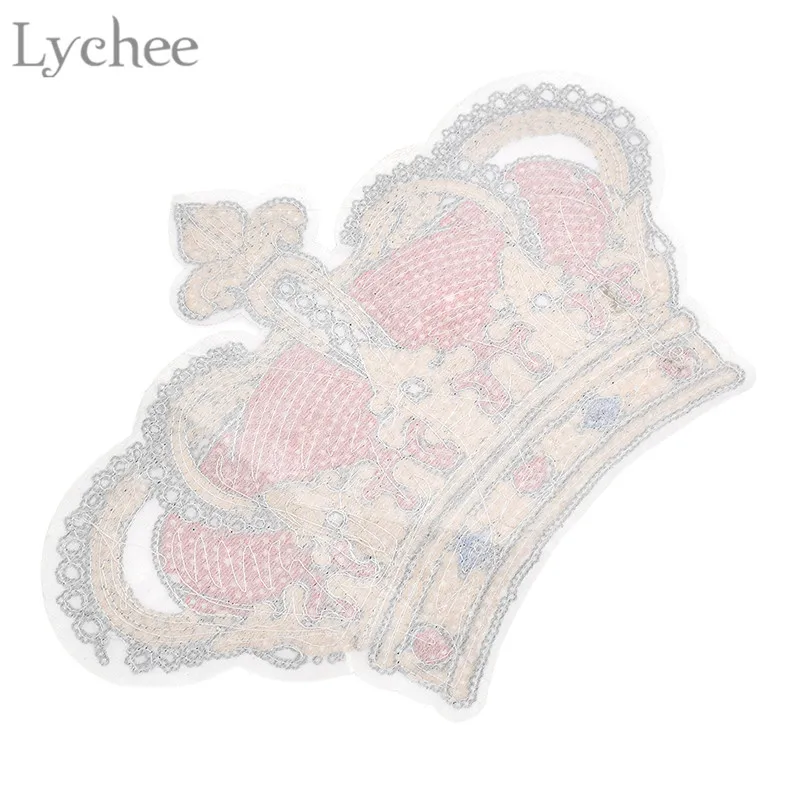 Lychee корона с блестками патч для одежды вышивки нашивки ручная работа шитье