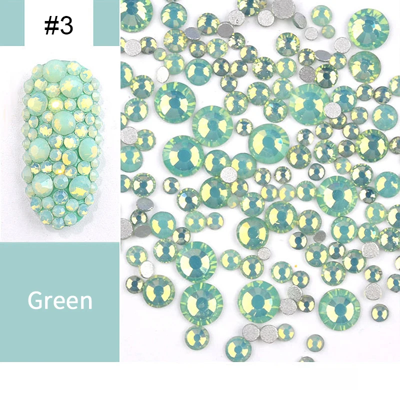 Дизайн ногтей Стразы Кристалл AB красочный опал желе плоская задняя маркиза
