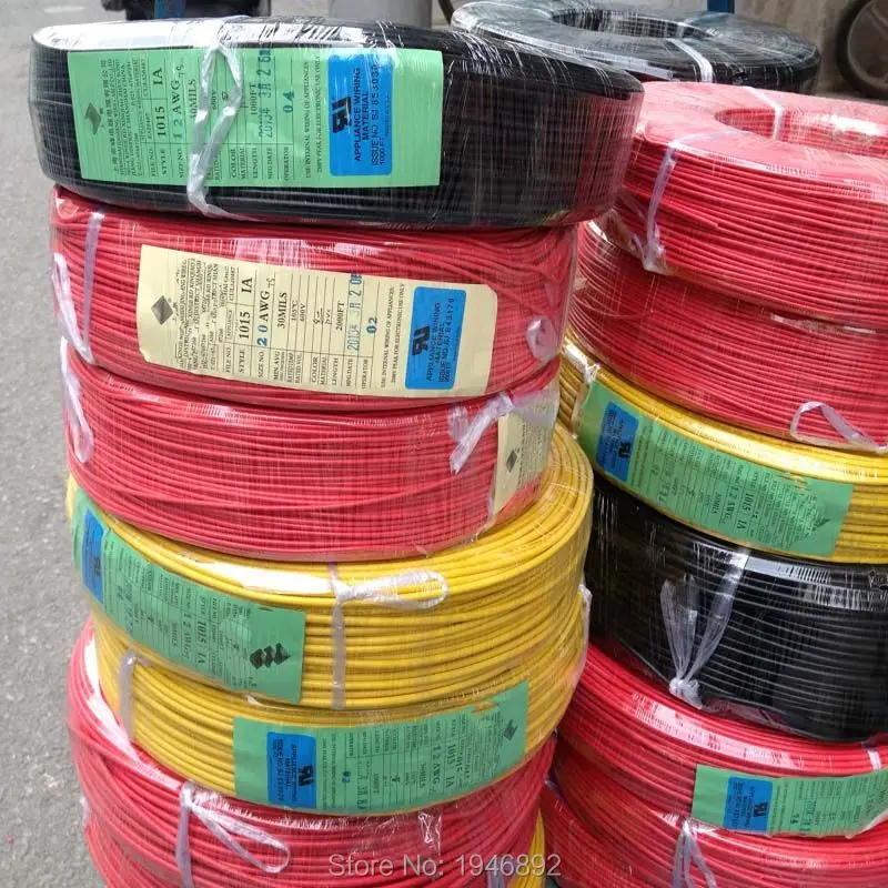 Гибкий многожильный электропровод 22AWG UL1015 диаметр 2 4 мм 105 градусов 600 В 5 метров|wire
