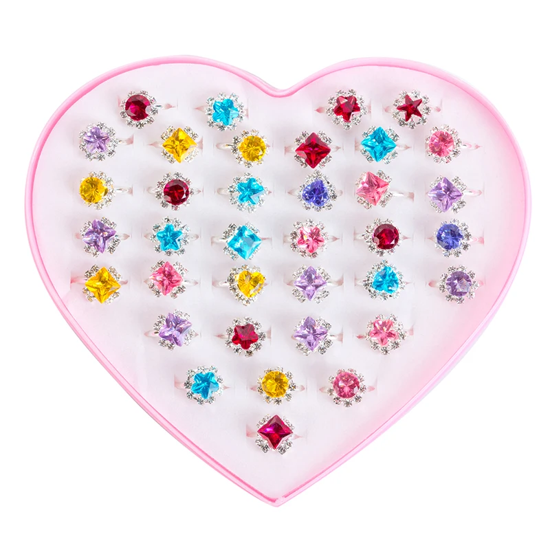 JUNWEISPIN36pcs детские игрушки кольца одеваются притворяться играть милые украшения