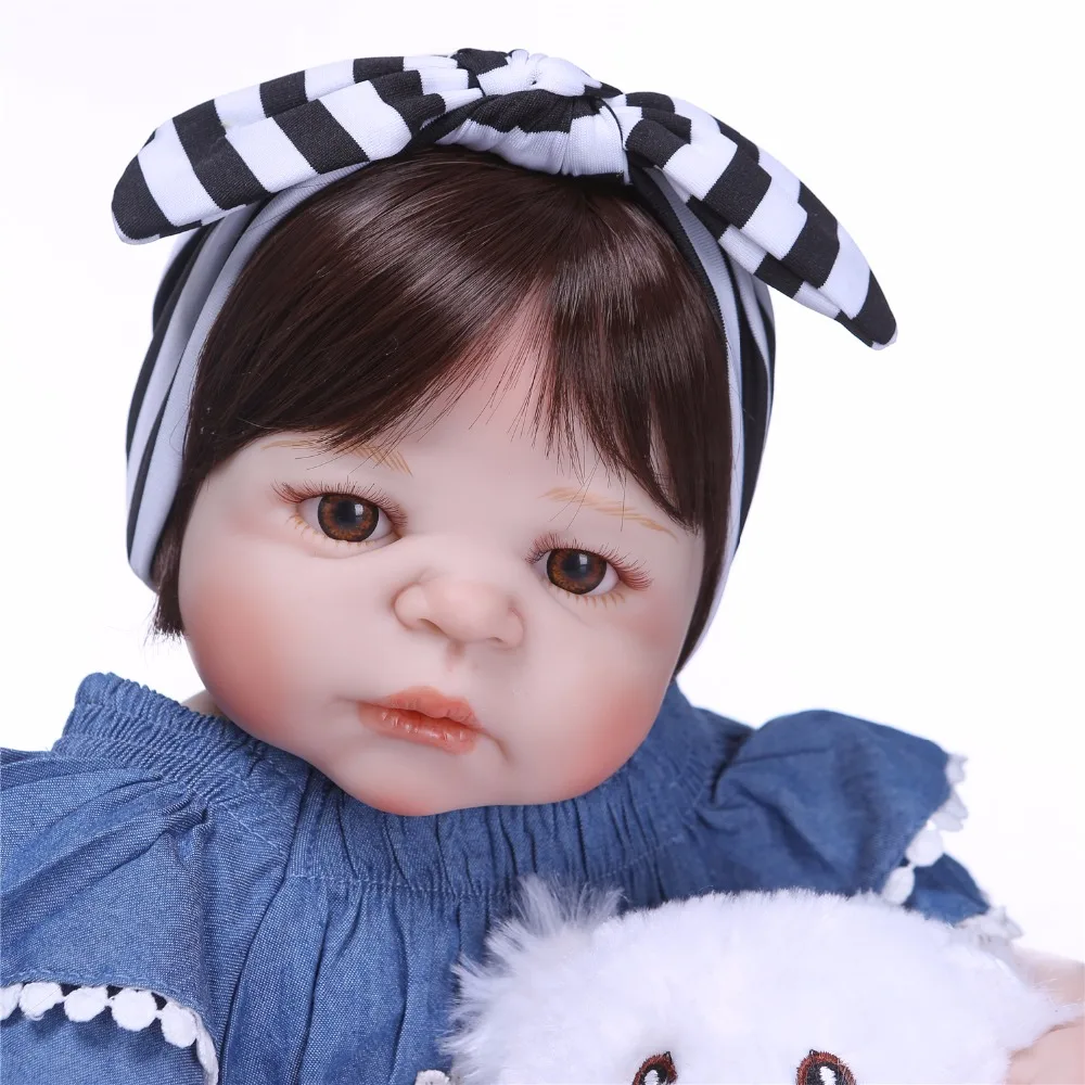 Бренд npk bebes reborn 57 см прекрасная полностью силиконовая кукла для маленьких