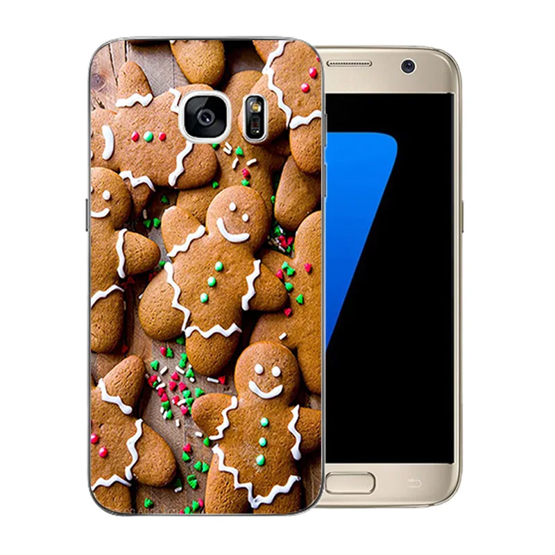 Прозрачный мягкий силиконовый чехол для Samsung Galaxy S7 G9300 G930 с рисунком Merry X'MAS Coque