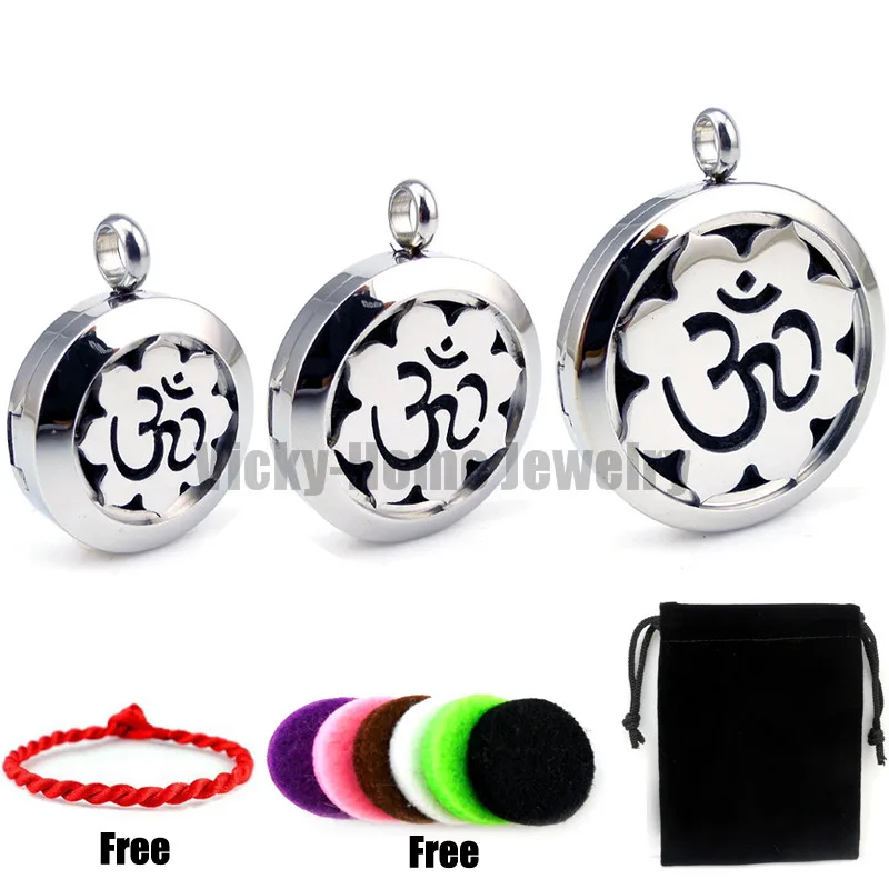 Lotus with OM медальон для эфирных масел ароматерапии ожерелье бесплатные