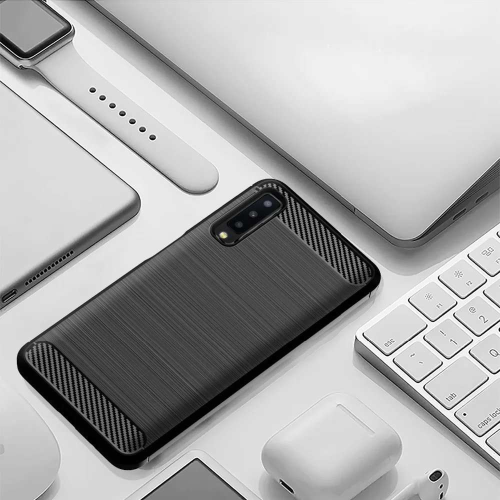 Чехол из углеродного волокна для samsung A3 A5 A7 2017 простой матовый Силиконовый чехол A6