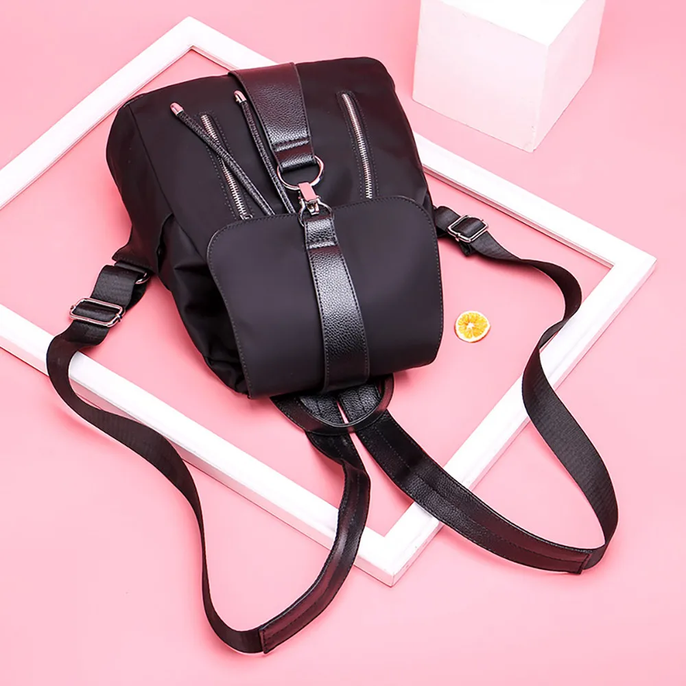 Модный женский Одноцветный рюкзак сумка мешок с кулиской модный подвеской mochila