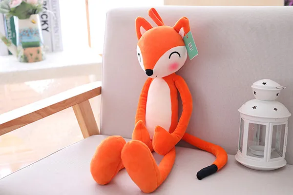 Mr fox-orange 65 см/80 см Натуральная длиннононогая Лиса плюшевые, Mr Dog плюшевые игрушки Спящая кукла, Мультяшные животные игрушки животные плюшевые спящие подушки - Цвет: Mr fox-orange