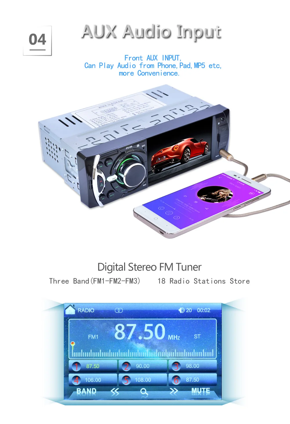 4 1 &quotавтомобиль MP5 плеер автомобиля Радио авторадио 12 В Bluetooth Din FM Aux Вход ресивер я