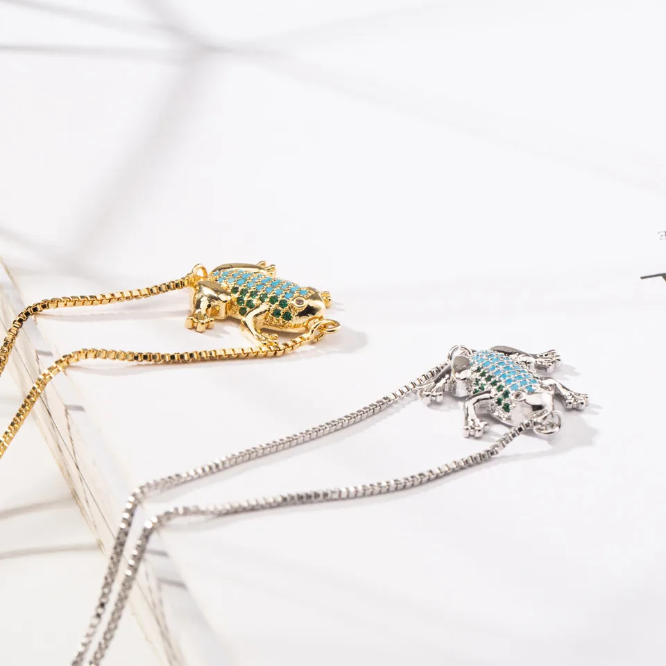 Высокое качество милый синий кристалл лягушка животное Золотой посеребренный