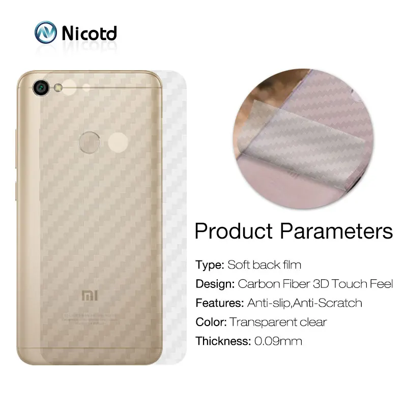 Nicotd углеродное волокно 3D мягкая пленка для Xiaomi Redmi note 5 pro plus прозрачная защитная