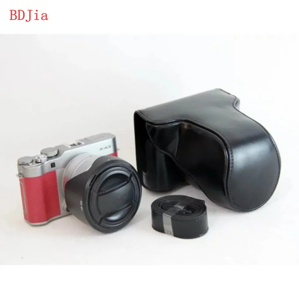 Newest PU Leather Oil Skin Camera Case Bag Cover for Fujifilm XA10 X-A10 XA3 X-A3 With Shoulder Strap High Quality | Электроника