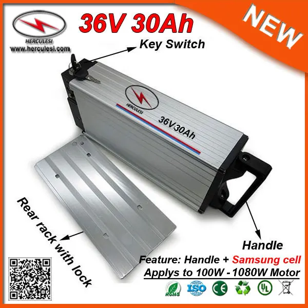 1000W 36V Bicycle Battery 30Ah E Bike for 250W - Bafang 8fun Golden Motor Used S amsung 30B cell with 30A BMS | Спорт и развлечения