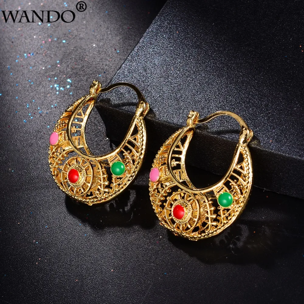 Металлические круглые серьги WANDO в этническом стиле для женщин/девушек арабских