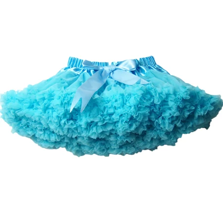 Light Blue Buenos Ninos/Многослойные шифоновые юбки для девочек; регулируемая посадка на талии; однотонная юбка-пачка; юбка для танцев; рождественская юбка из фатина - Цвет: Light Blue