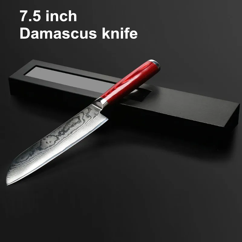 Кухонный нож шеф повара из дамасской стали 7 5 дюймов цветная деревянная ручка