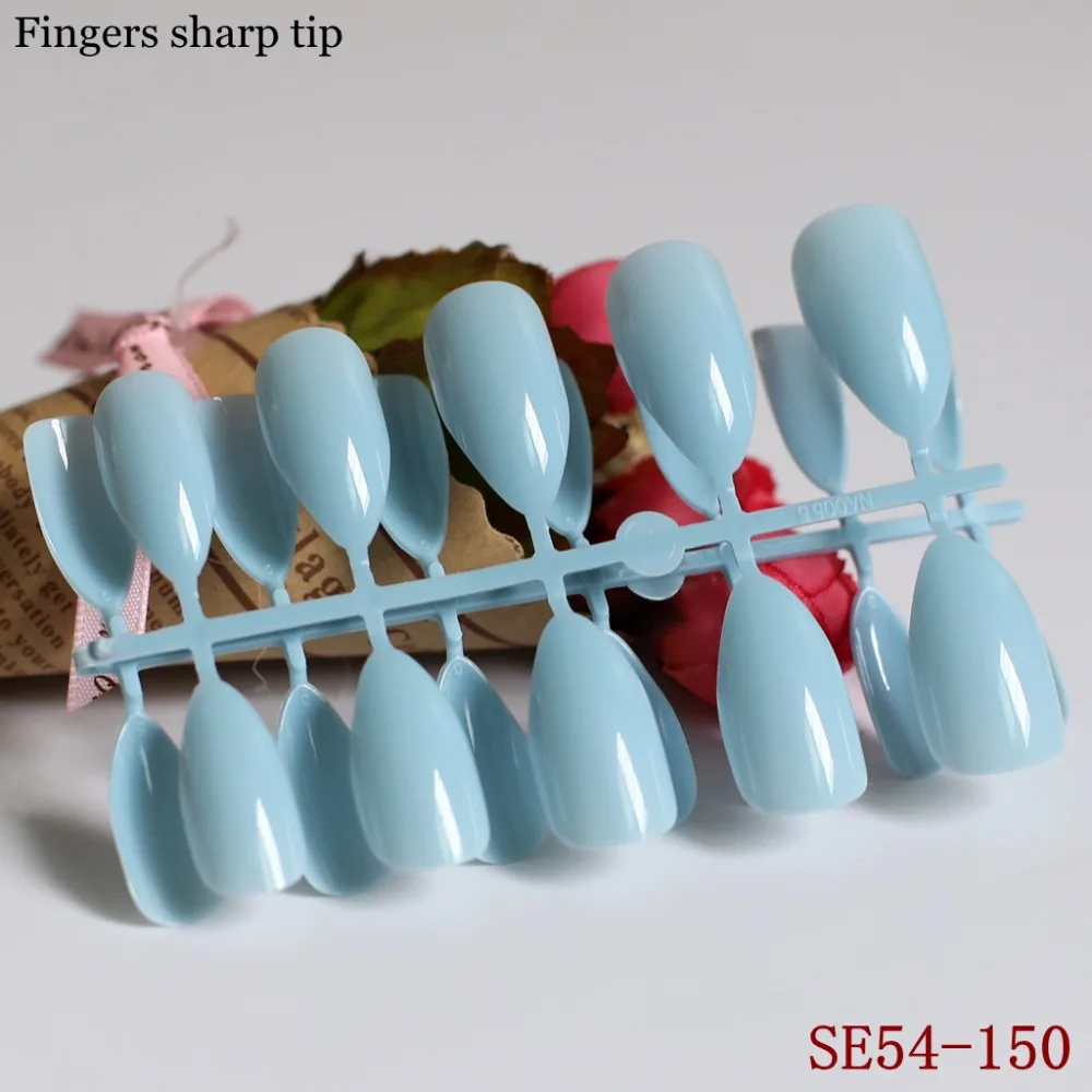 24 шт. французский лак для ногтей длинный острый дизайн Ложные ногти светильник