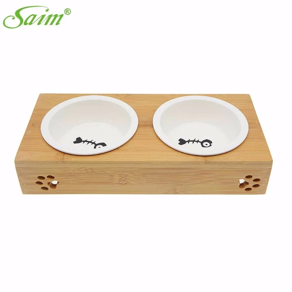 Деревянная миска Кормушка для маленьких собак кормления домашних животных