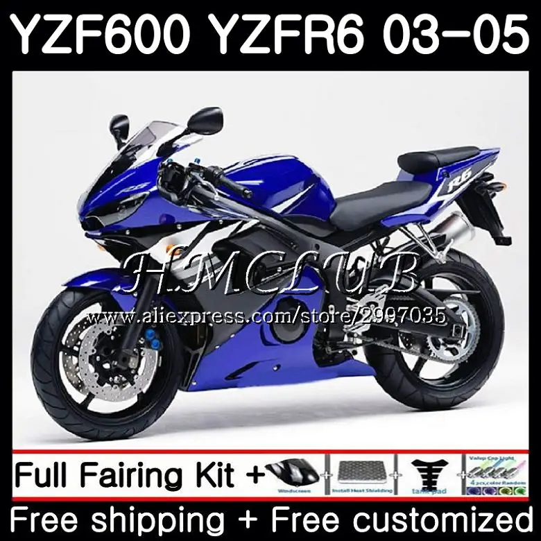 Корпус для YAMAHA YZF-R6 03 04 05 YZF600 YZF R6 2003 2004 2005 14HC.11 600 R 6 YZF-600 YZFR6 обтекатель глянцевый