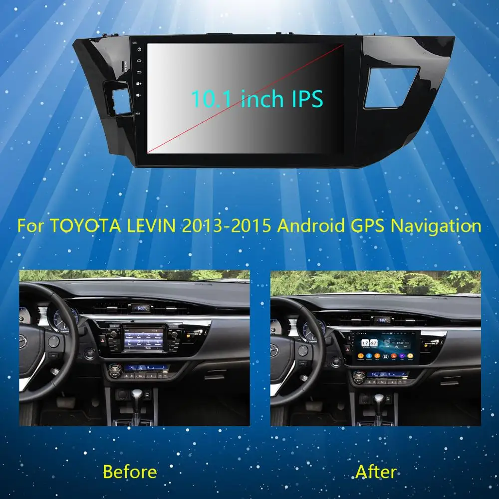 10 1 &quotIPS 8 Core 4 Гб RAM + 64 ROM Android 9 0 автомобильный DVD радио мультимедиа GPS Navi для Toyota Levin