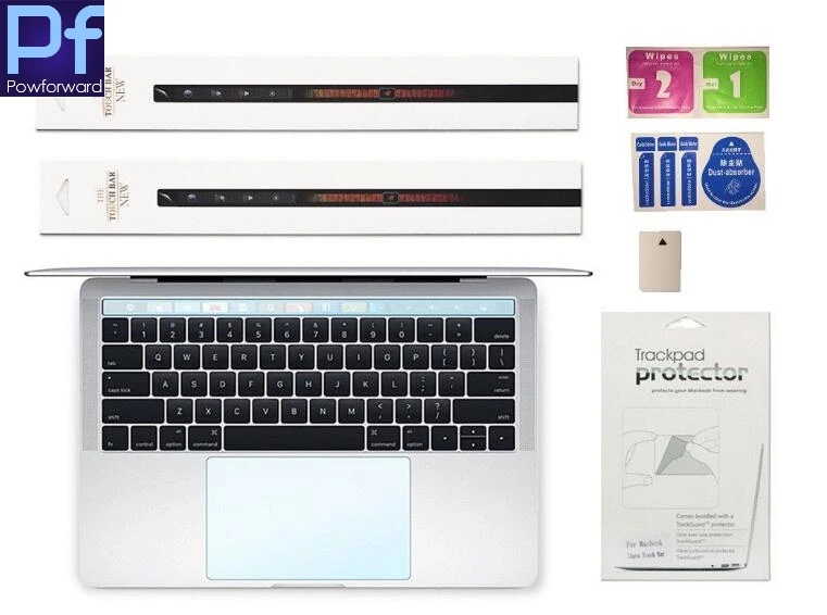 

5in1 For Macbook Pro 13 15 inch Touch Bar Protector + Track Pad Cover Touch Pad Skin Film Sticker for 2016 2017 A1706 A1707
