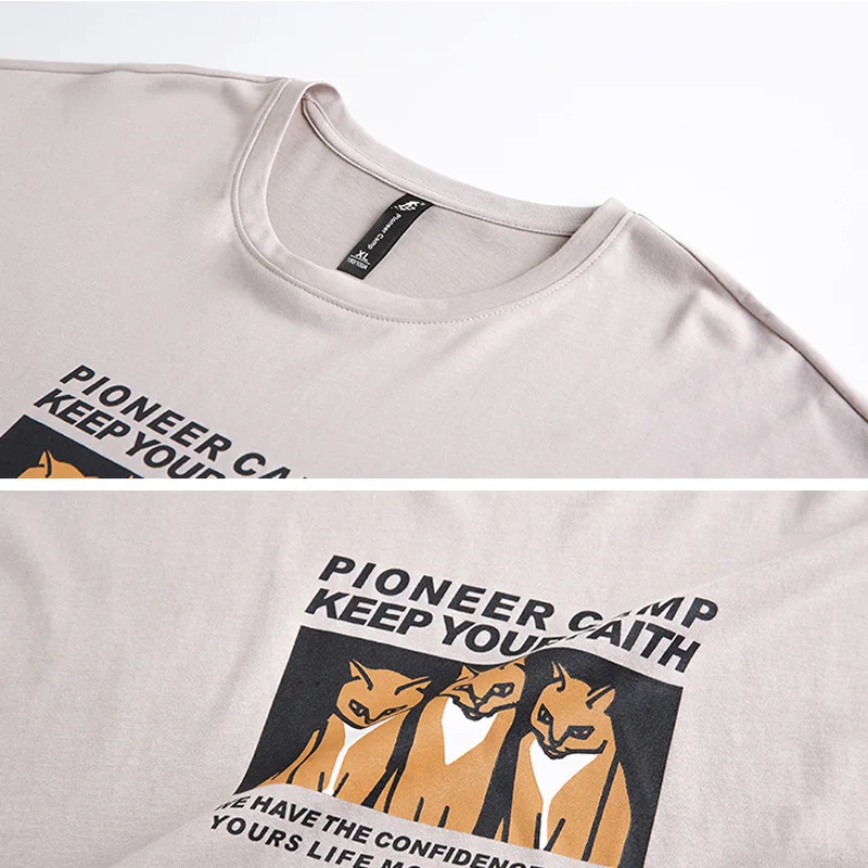 Pioneer Camp модная мужская футболка летняя с принтом кота хлопковая уличная одежда в