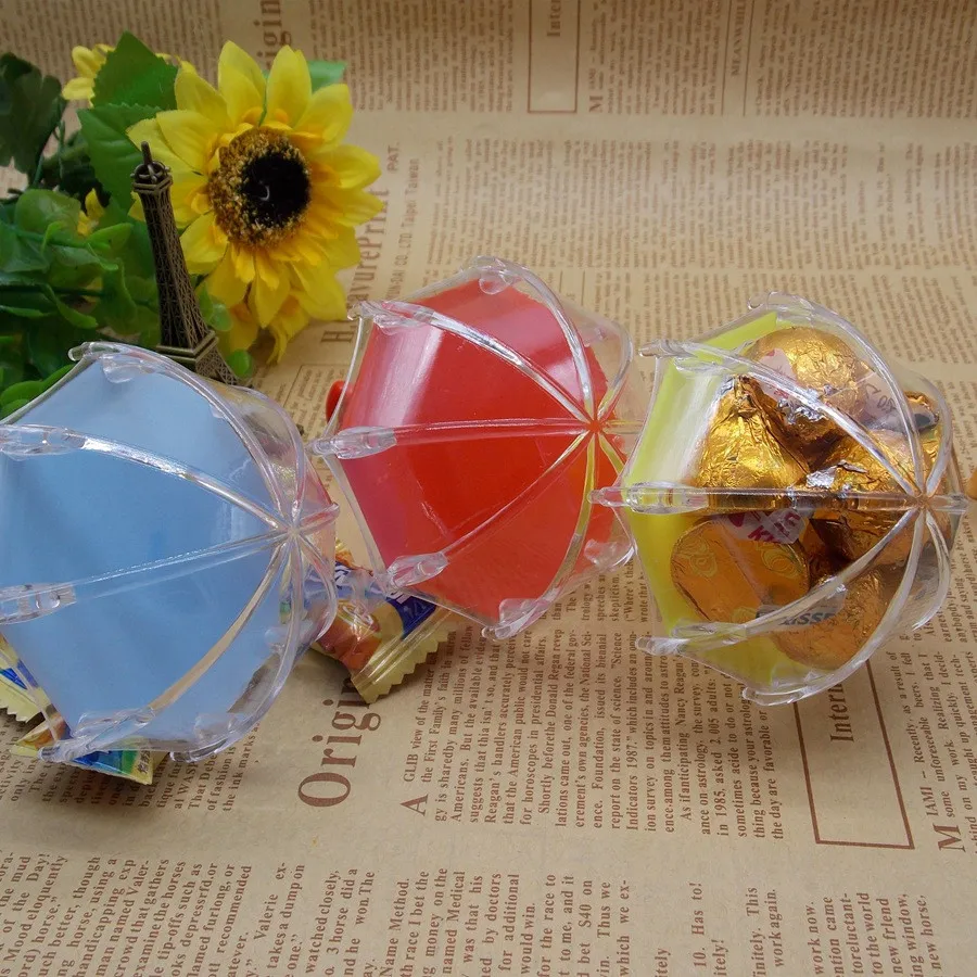 2019 Новое поступление Зонтик Свадебные коробки для конфет пластик 9 4x7 6 см