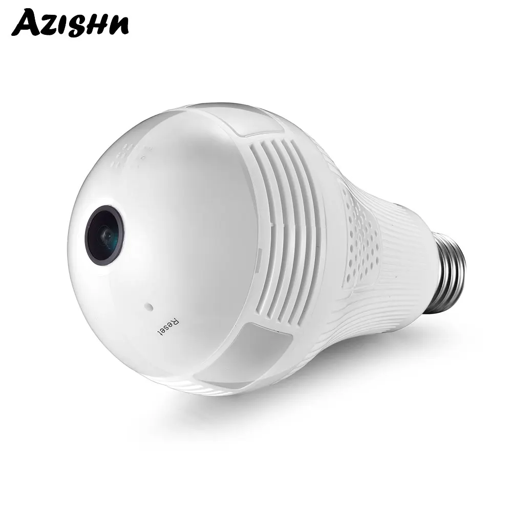 AZISHN Беспроводная панорамная ip камера 360 градусов 960 P/2MP/3MP 3D лампа VR Light рыбий глаз