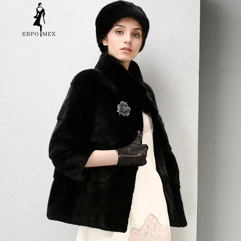 Высококачественное модное платье норки пальто с мехом короткие Imported натуральная