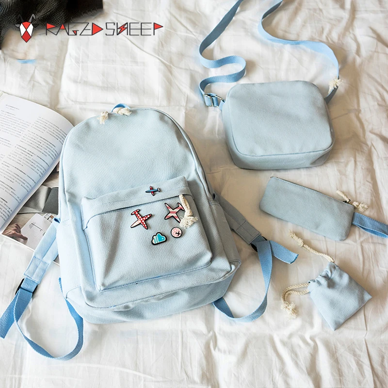4 шт./компл. женские холщовые рюкзаки в Корейском стиле|schoolbags for teenagers girls|schoolbags