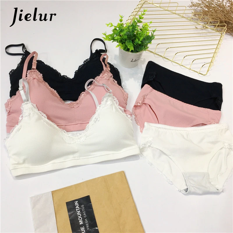 Jielur лето сексуальный бюстгальтер Краткие наборы сплошной Цвет Femal нижнее белье