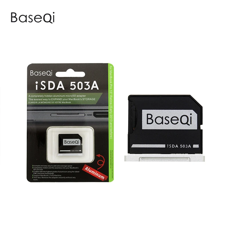 Оригинальный алюминиевый адаптер для Micro SD /TF карт BaseQi NinjaDrive Macbook Pro Retina 13/15 дюймов