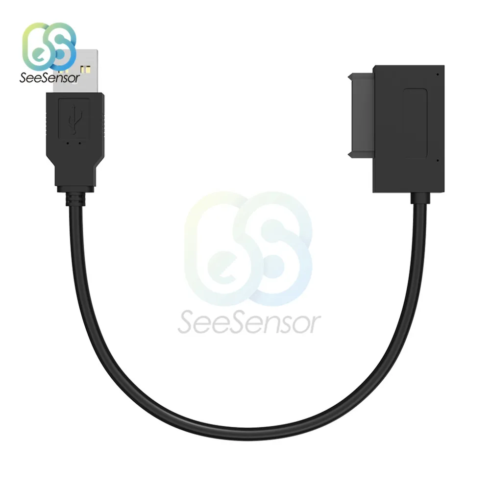 USB 2,0 до 13Pin SATA жесткий диск адаптер кабель Разъем Черный Slimline для ноутбука CD DVD Оптический привод нет необходимости питания