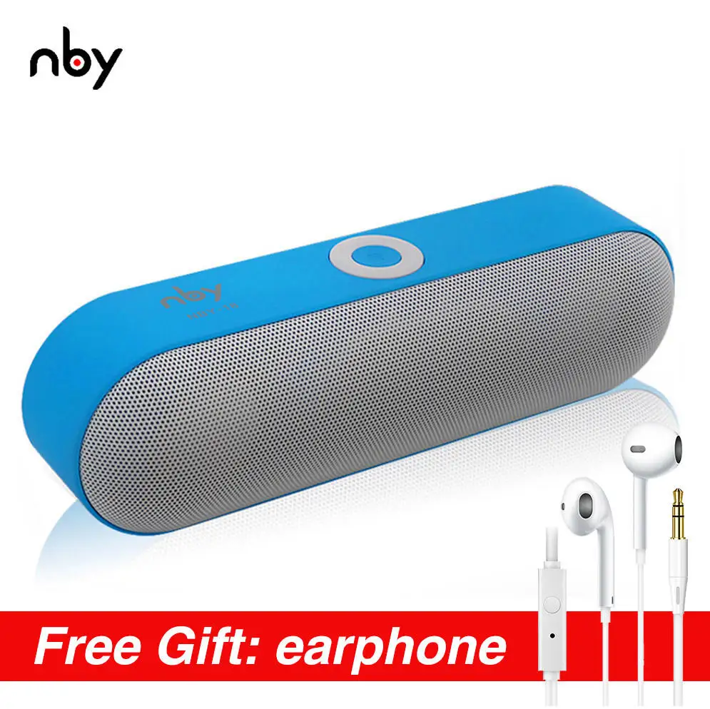 Blue Nby-18 портативный Bluetooth динамик с FM радио Беспроводной 3D стерео звук Динамик объемное звучание Системы музыкальная шкатулка открытый Динамик s - Цвет: Blue