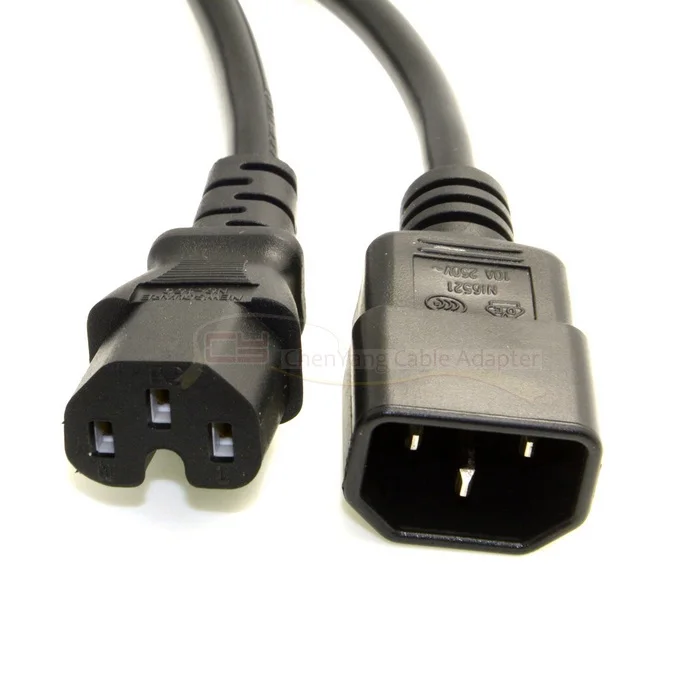 Кабель удлинитель IEC 320 C14 папа C15 мама для разъема чайника 100 см|Компьютерные