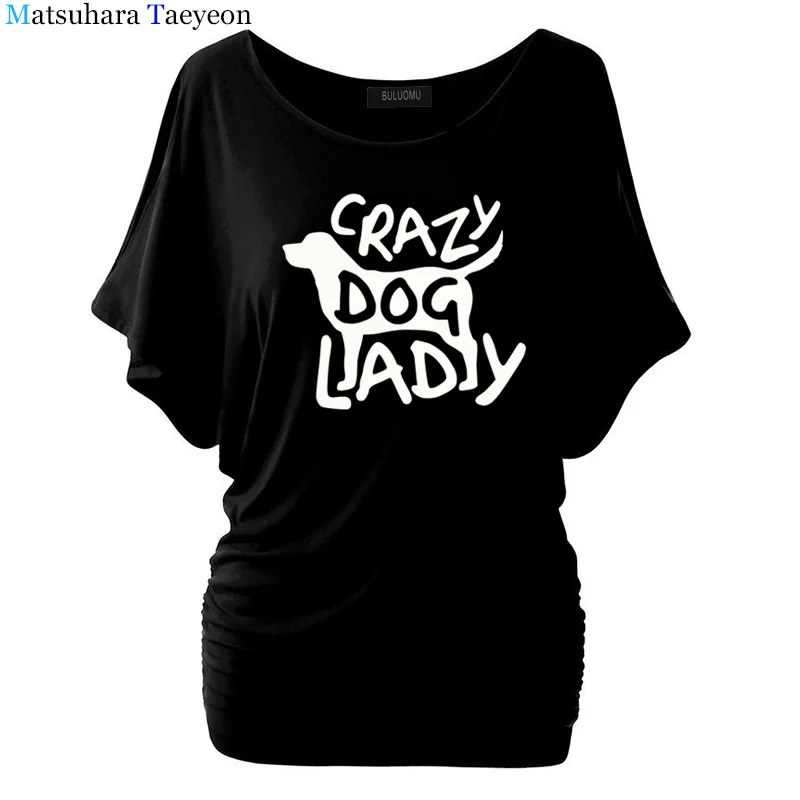 Модная женская футболка с надписью Crazy Dog Lady Повседневная хлопковая хипстерская