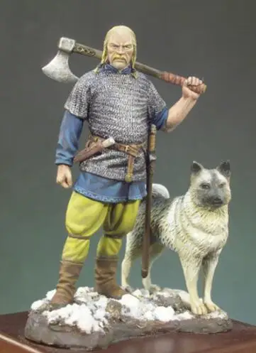 1/32 масштаб 54 мм каучуковая фигурка строительный комплект Viking Soldier and Dog
