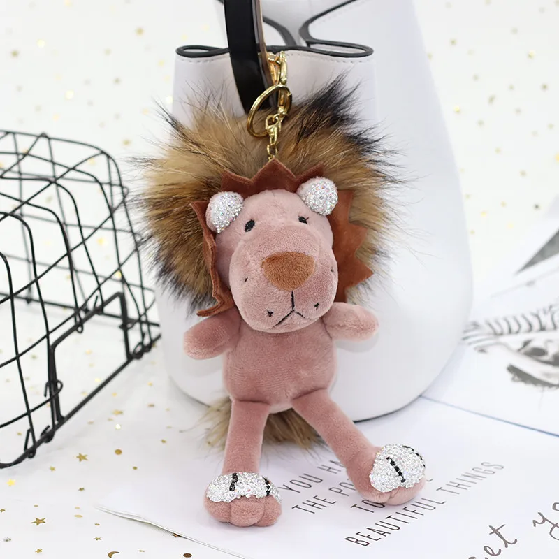 23 см пушистый мяч из натурального меха енота брелок золотые брелки милый