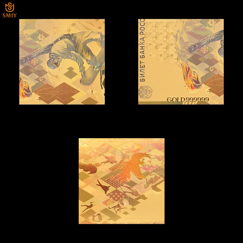 Новейший продукт 2014 г. русские Зимние Олимпийские игры копия золотой банкноты 100