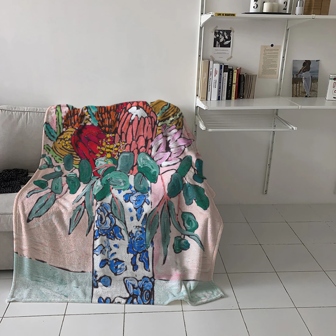 Australian Native Bouquet of Flowers after Matisse Throw Blanket Warm Microfiber Flannel For Bedroom | Дом и сад